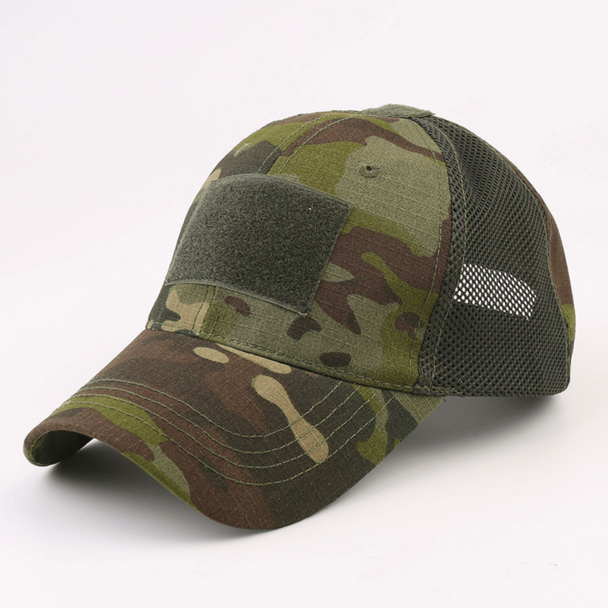 Tactical-Style Patch Hat With Adjustable Strap - BDU Camo