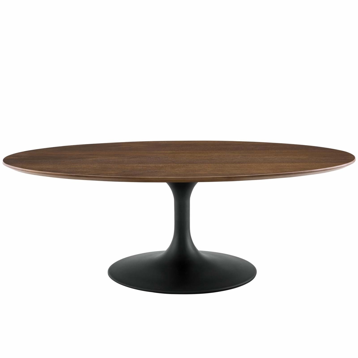 Lippa 48 Oval-Shaped Walnut Coffee Table, Black Walnut