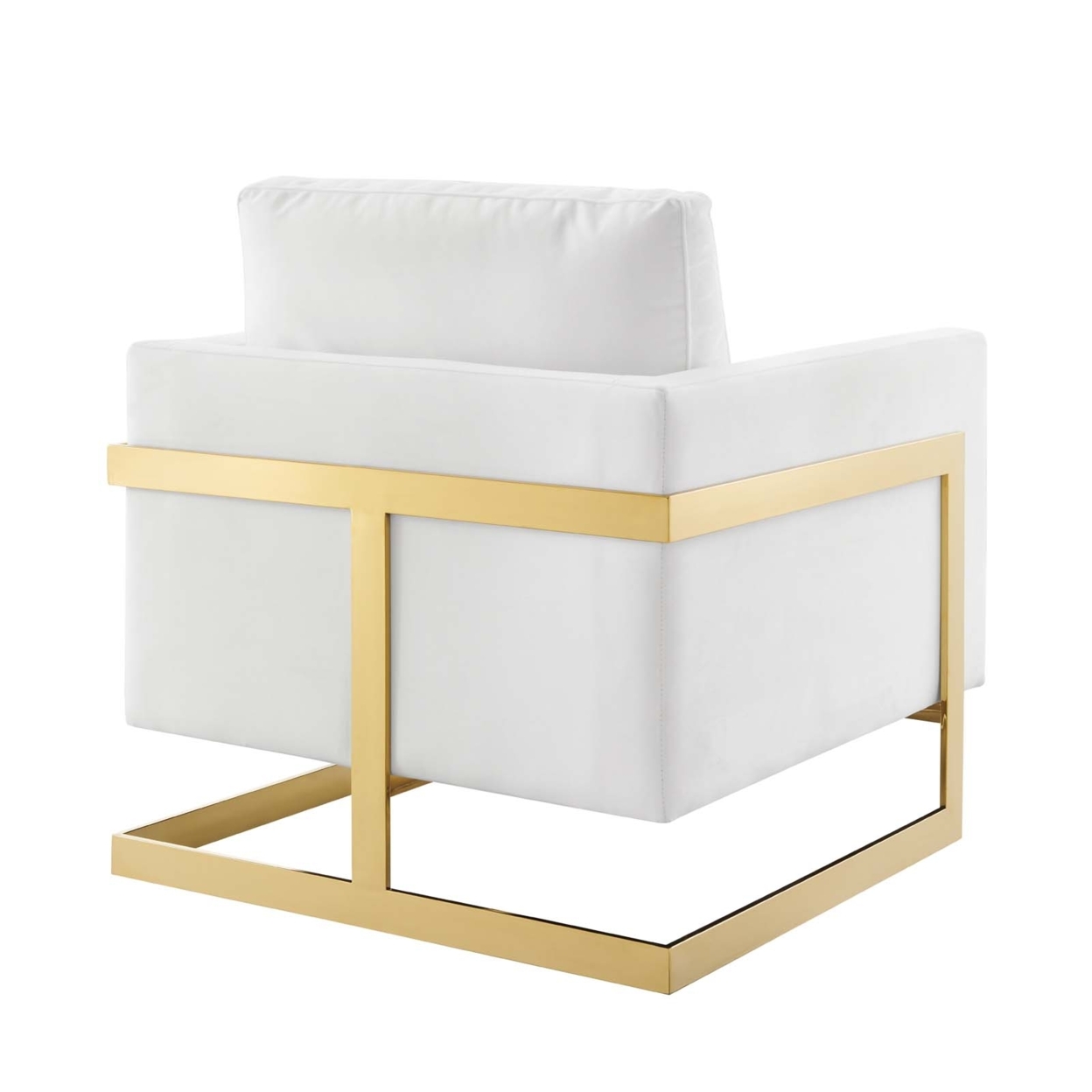 Posse Performance Velvet Accent Chair, Gold White