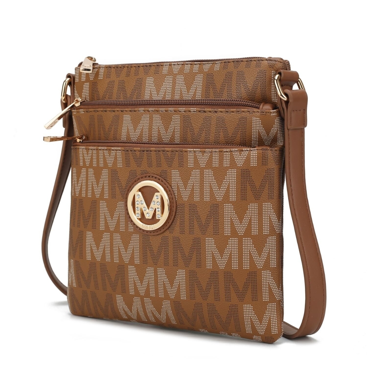 MKF Collection Lemuel M Signature Crossbody Handbag By Mia K. - Tan