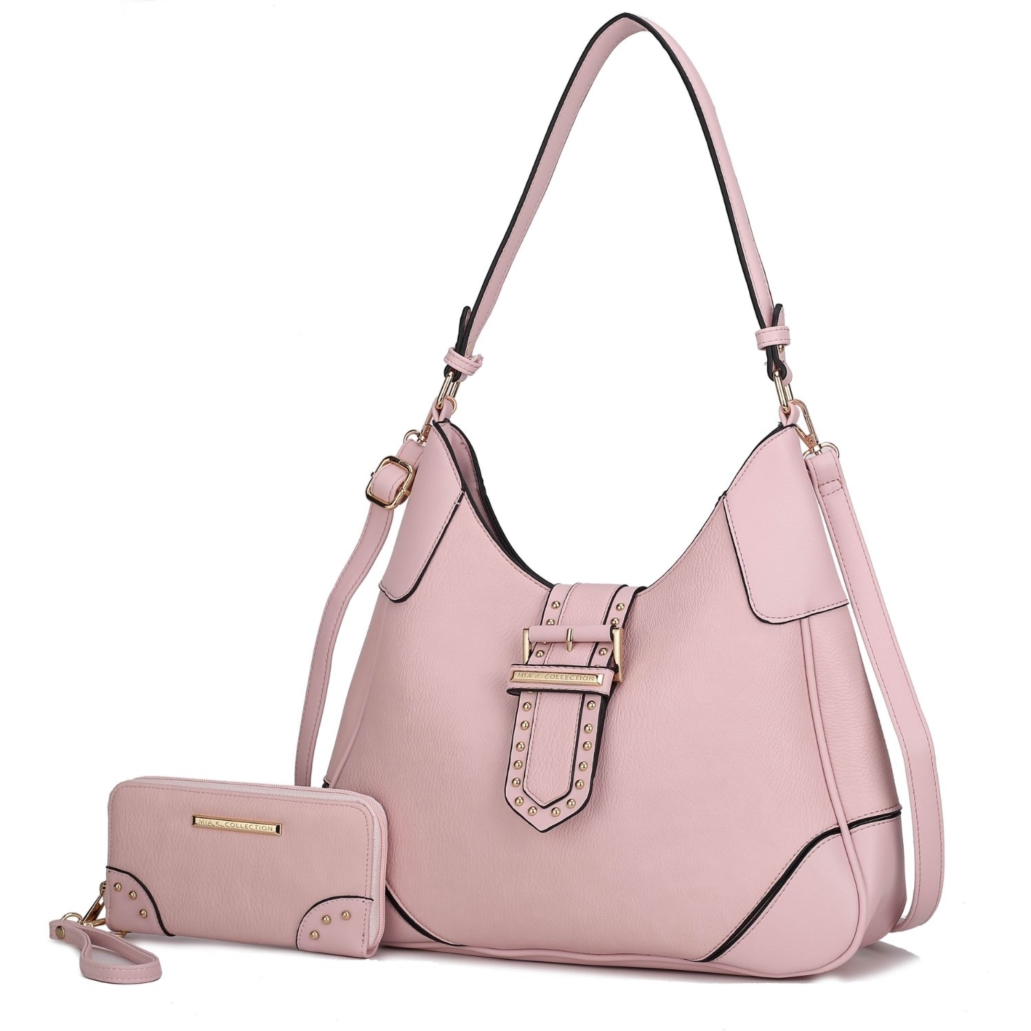 MKF Collection Juliette Shoulder Handbag With Matching Wallet 2 Pcs By Mia K. - Mustard