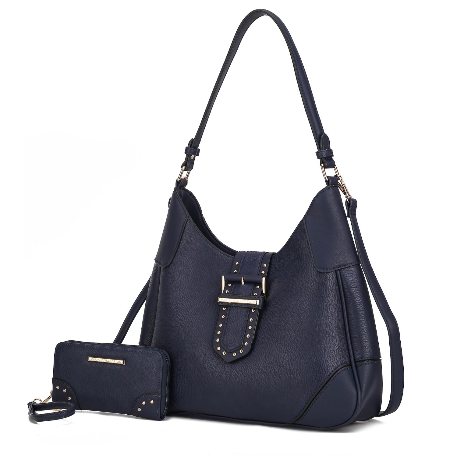 MKF Collection Juliette Shoulder Handbag With Matching Wallet 2 Pcs By Mia K. - Navy
