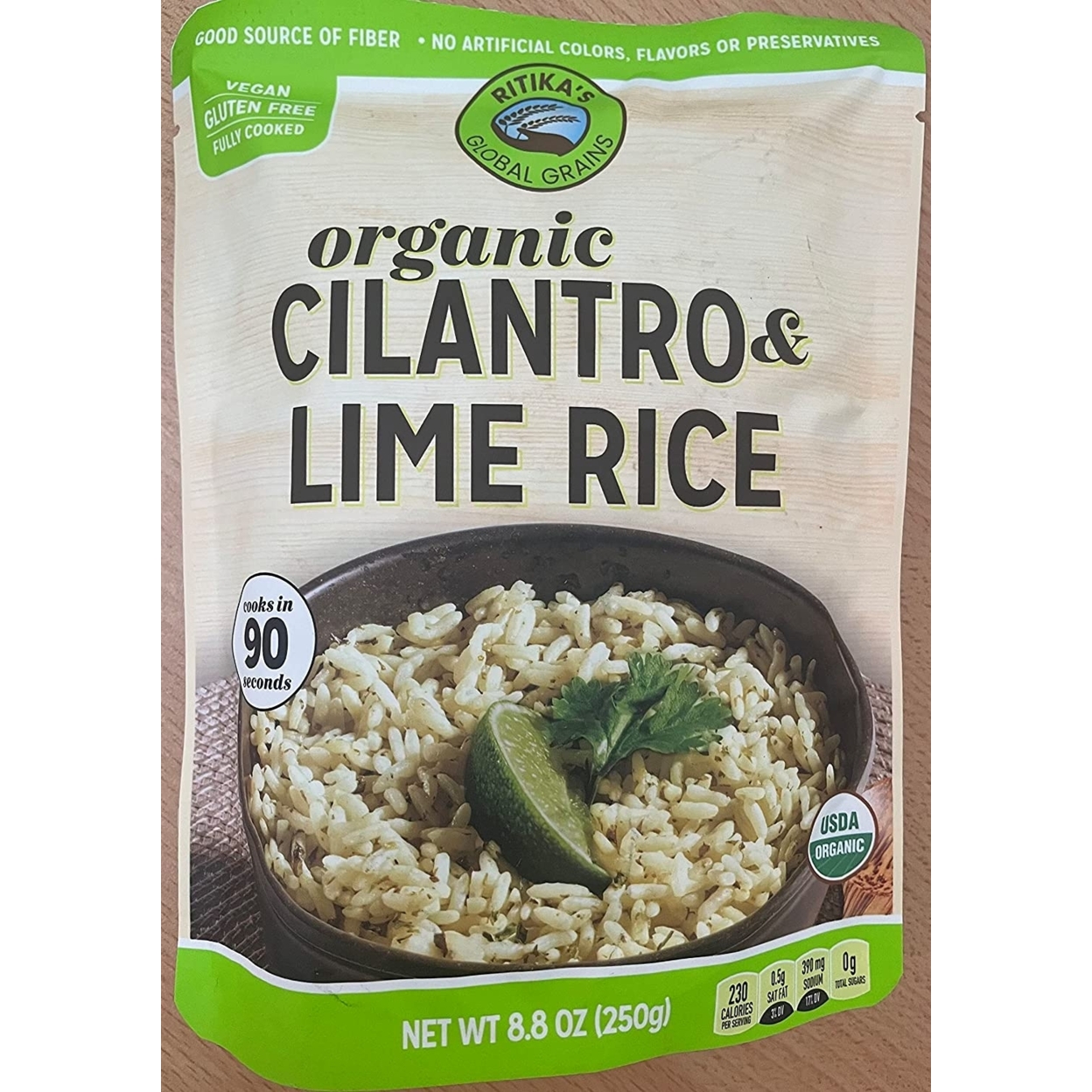 Rikita's Global Grains Organic Cilantro Lime Rice, 8.8 Ounce (Pack Of 6)