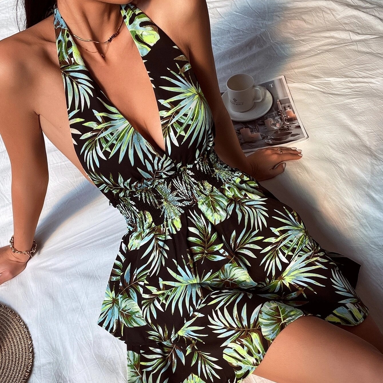 Tropical Print Dress - M
