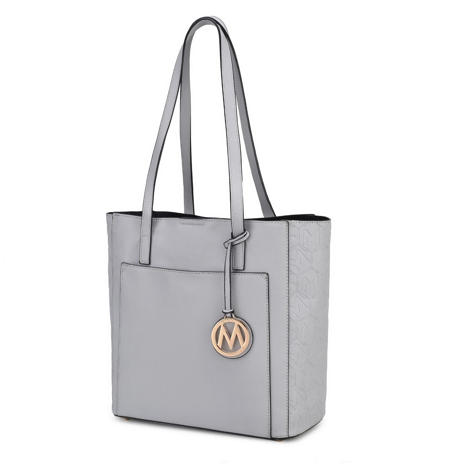 MKF Collection Lea Vegan Leather Women’s Tote Bag By Mia K. - Light Grey