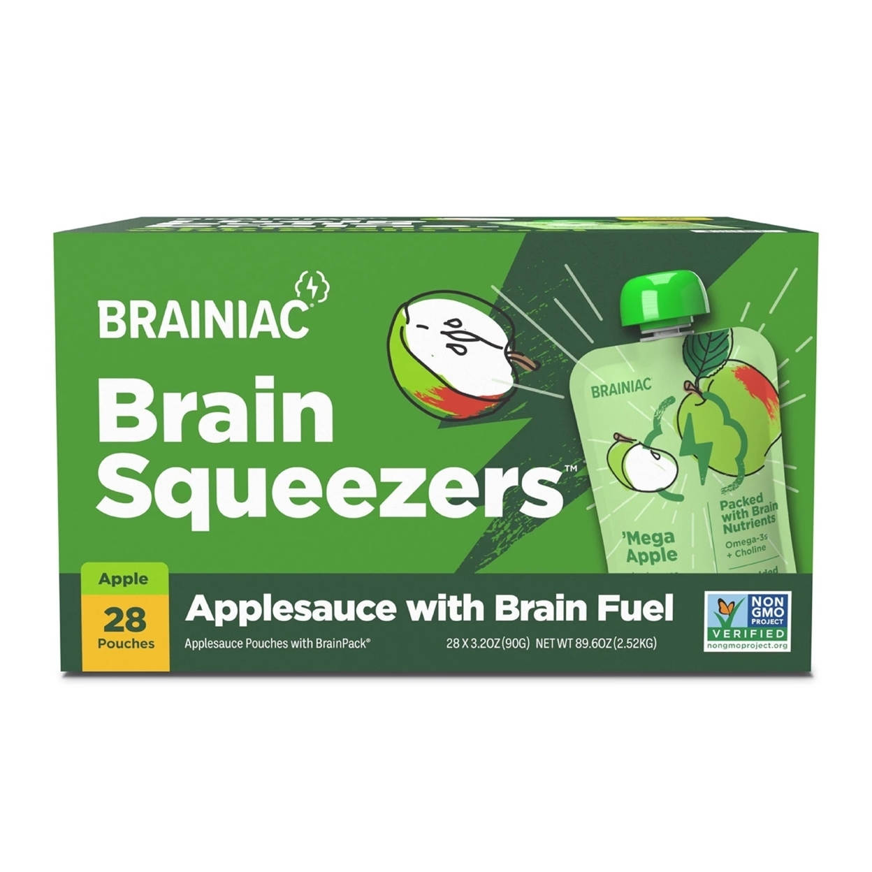 Brainiac Applesauce, 3.2 Ounce (28 Count)
