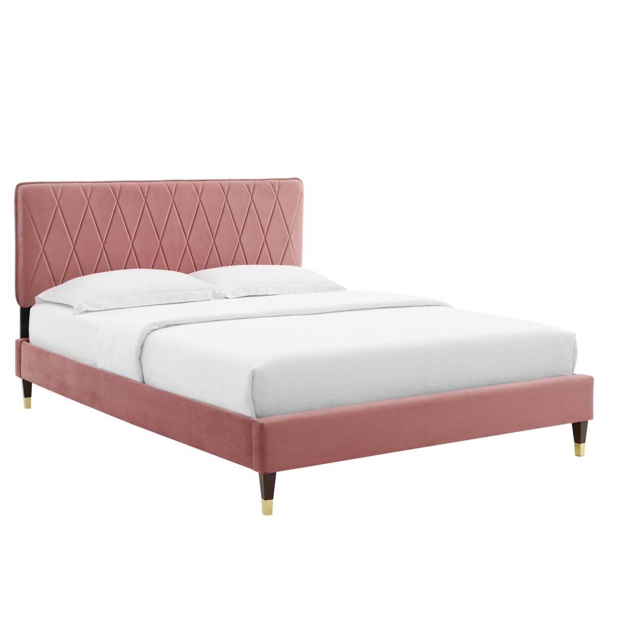 Full Bed, Stain Resistant Velvet Fabric, Dusty Pink