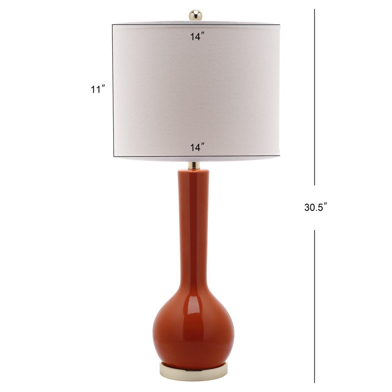 SAFAVIEH Mae Long Neck Table Lamp (Set Of 2) , Orange ,
