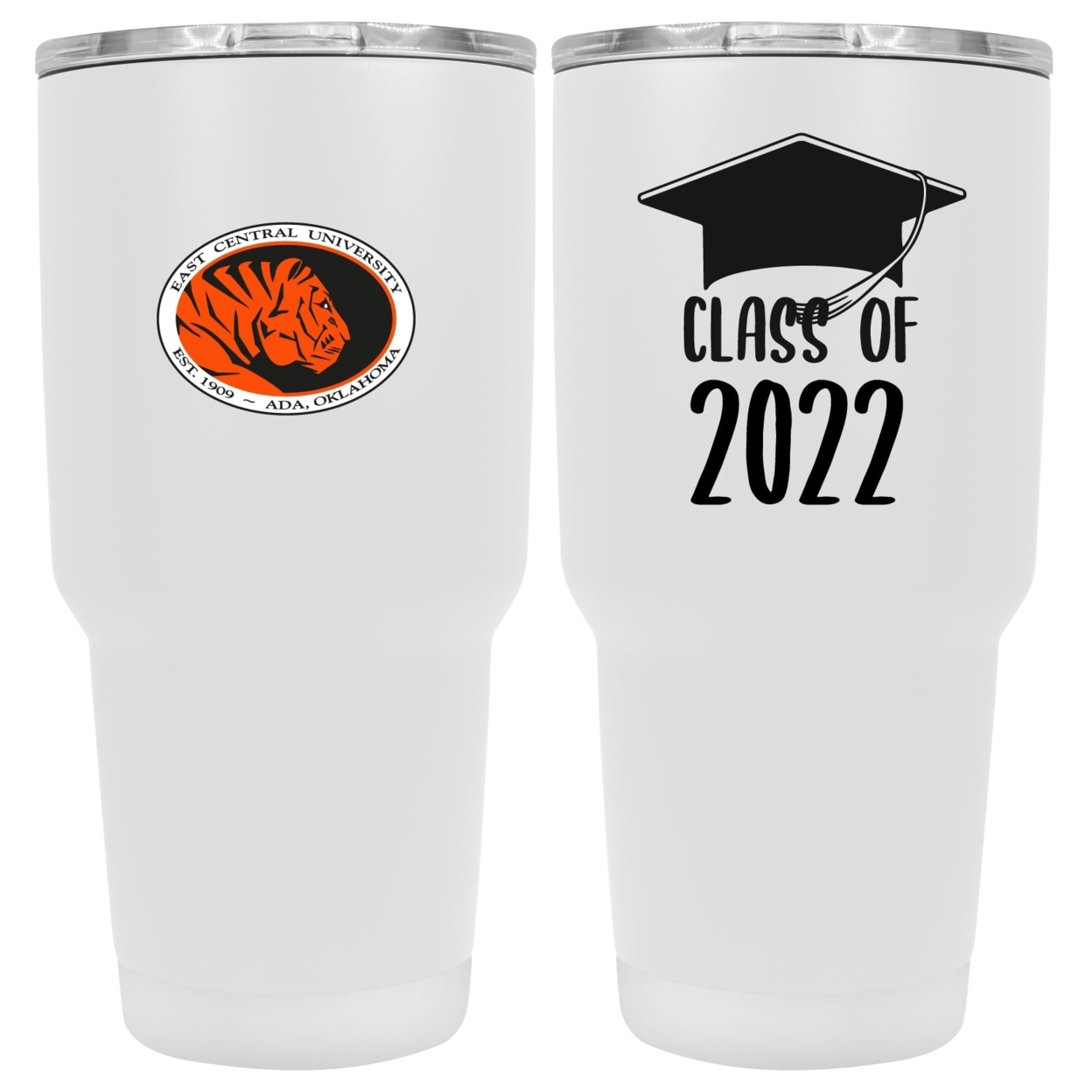 East Central University Tigers 24 OZ Insulated Stainless Steel Tumbler White