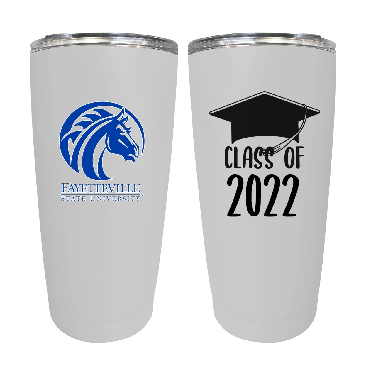 Fayettville State University 16 OZ Insulated Stainless Steel Grad Tumbler White
