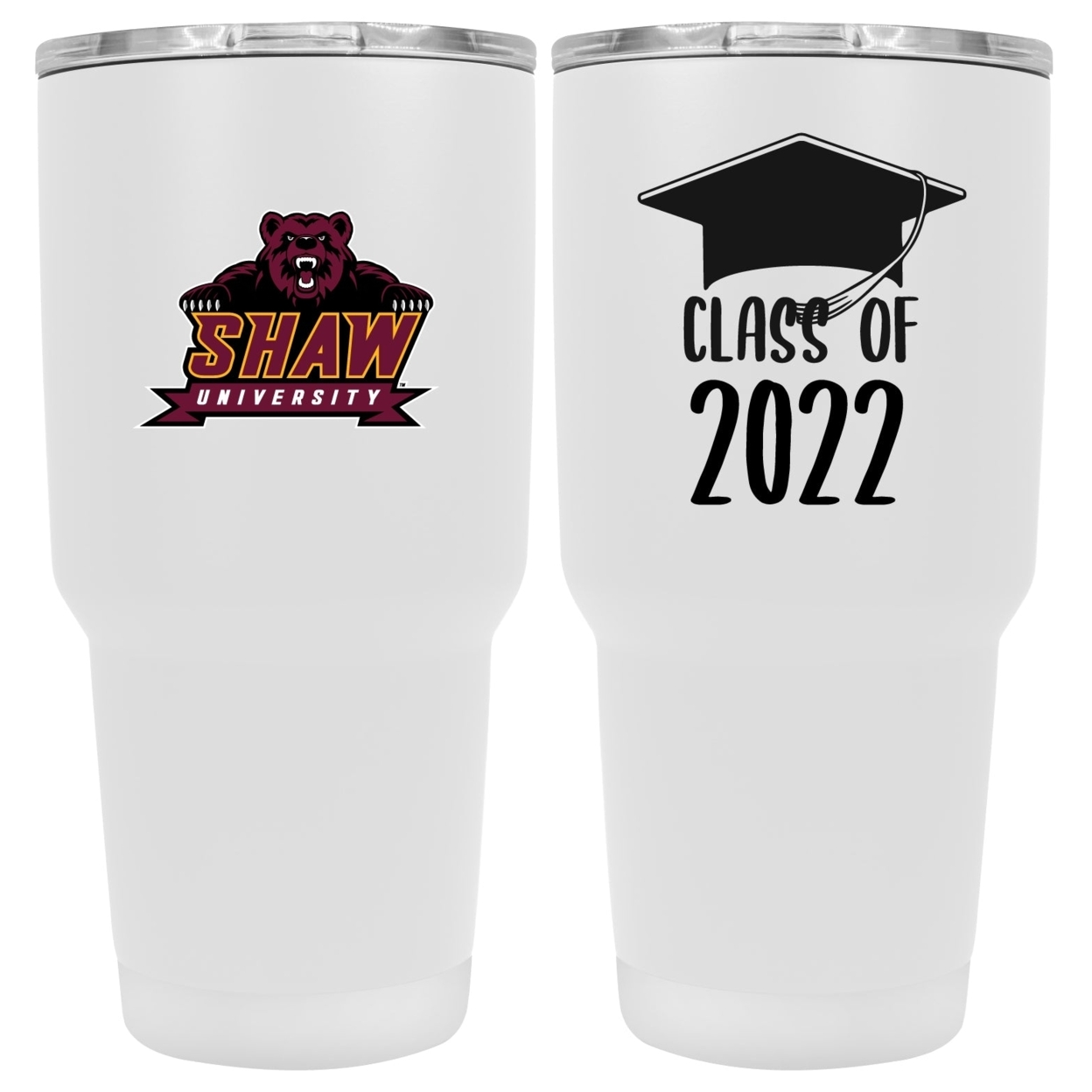 Shaw Univeristy Bears 24 OZ Insulated Stainless Steel Tumbler White