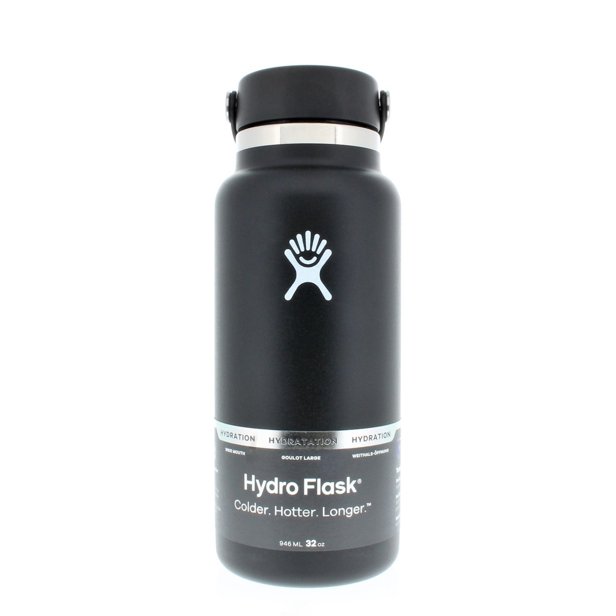 Hydro Flask Wide Mouth Water Bottle With Flex Cap 32oz/946ml - Black