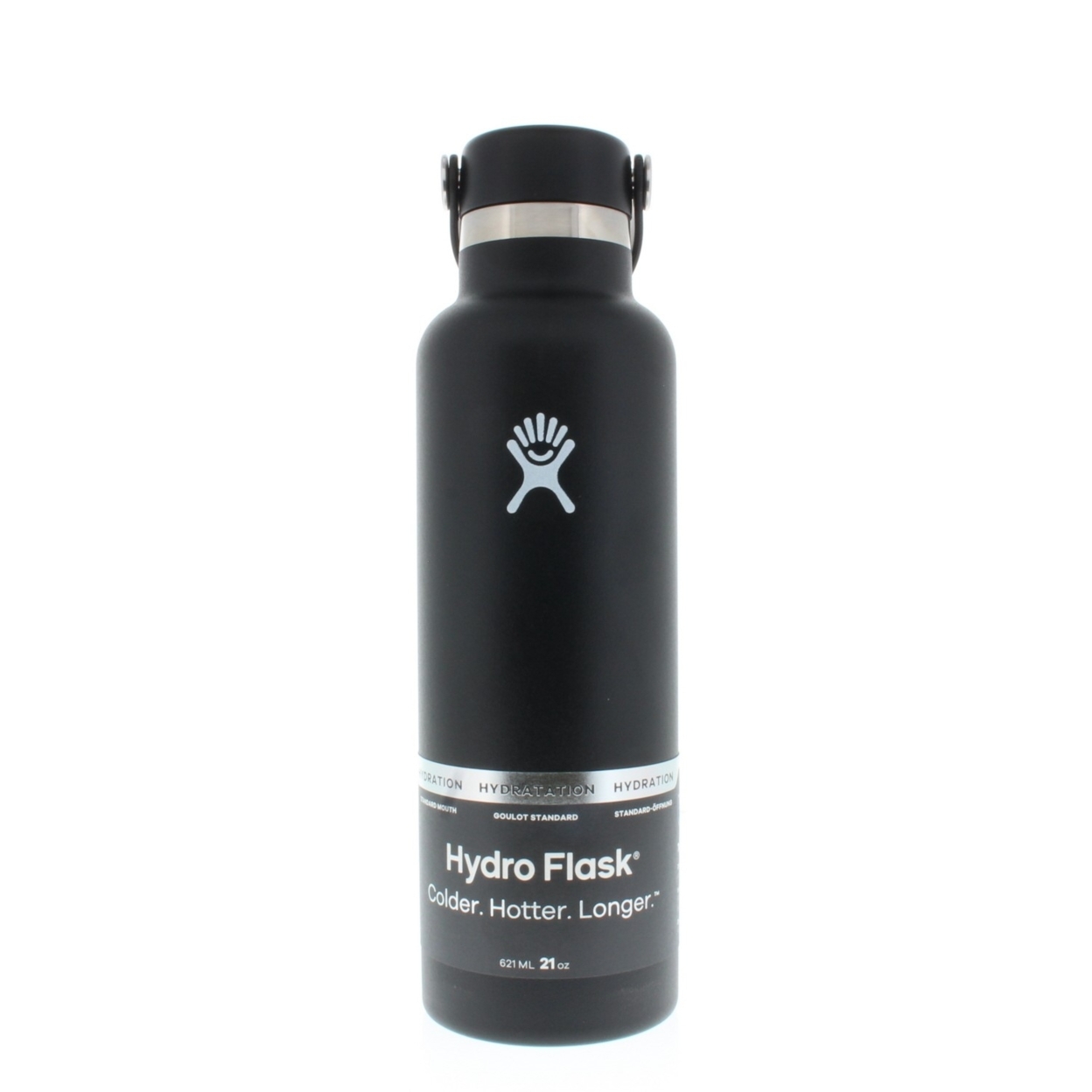 Hydro Flask Standard Mouth Water Bottle With Flex Cap 21oz/621ml - Black