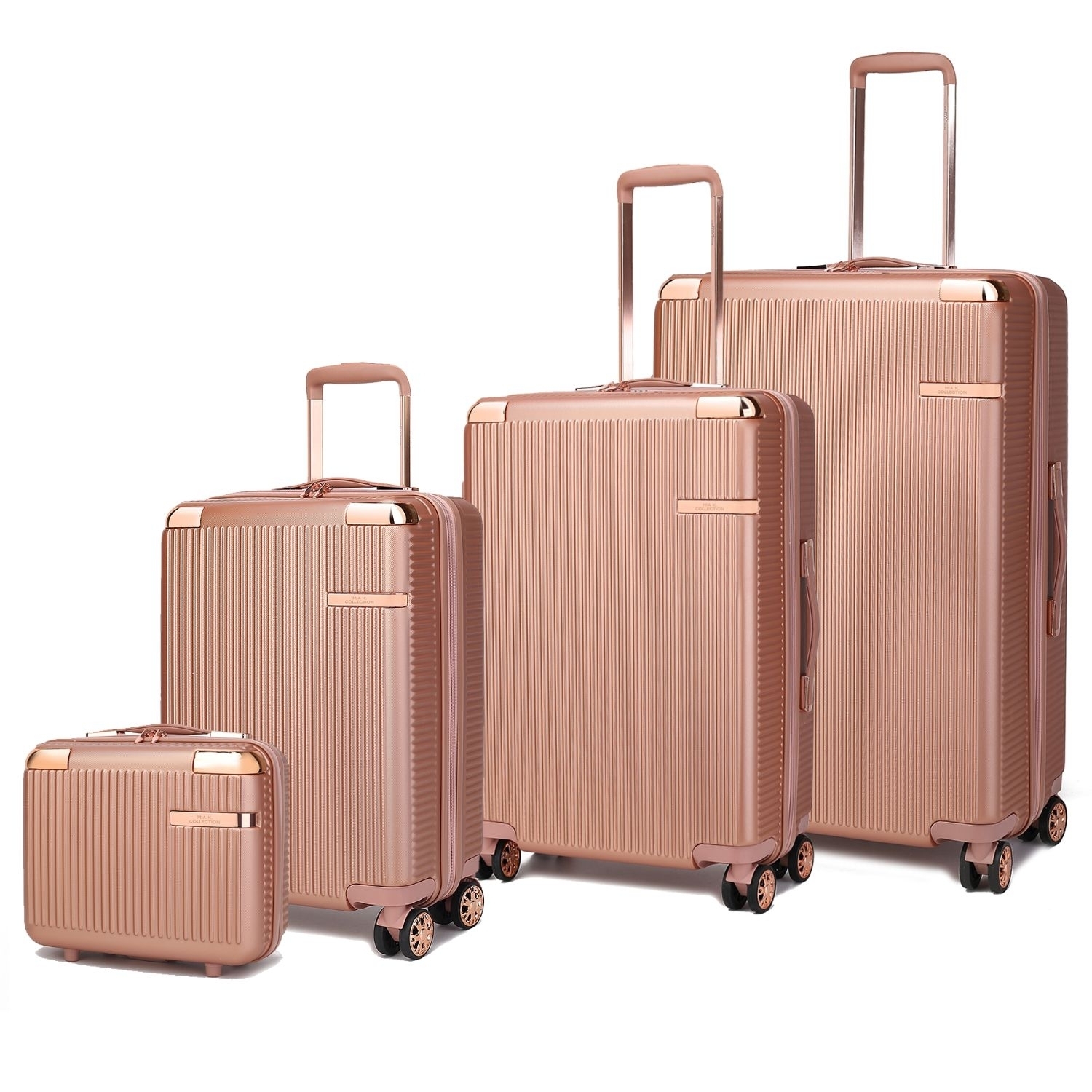 MKF Collection Tulum 4-piece Luggage Set By Mia K. - Rose Gold
