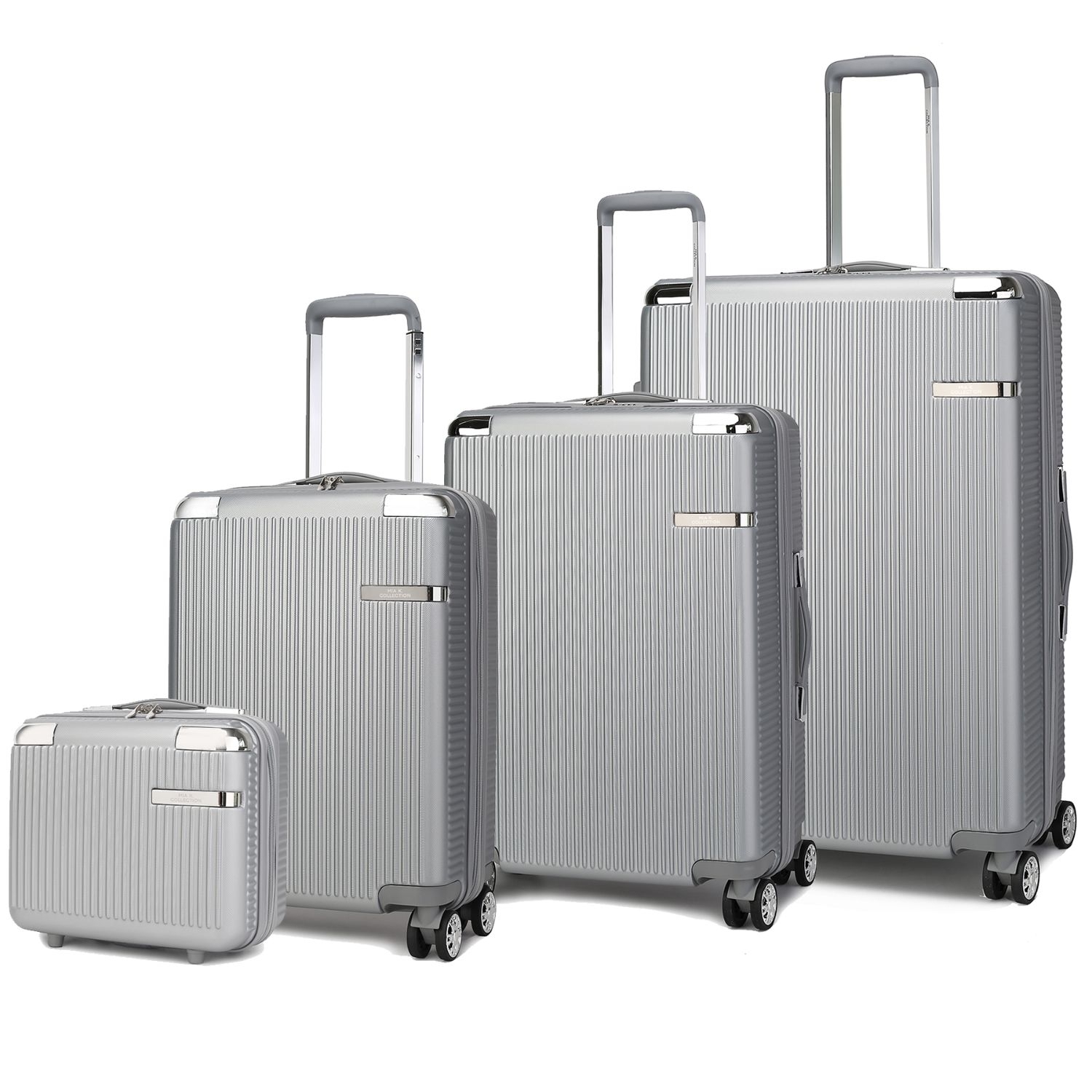 MKF Collection Tulum 4-piece Luggage Set By Mia K. - Silver