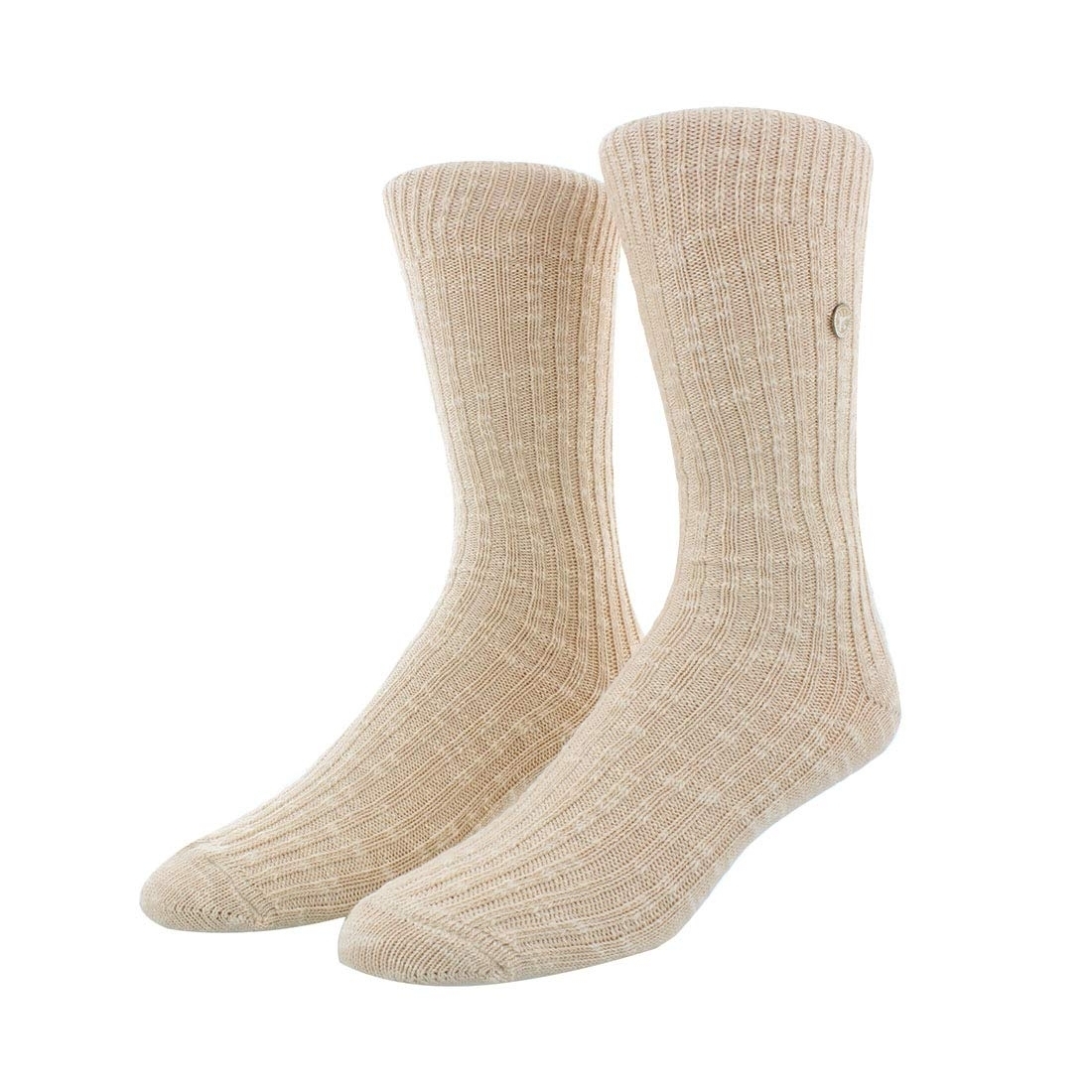 BIRKENSTOCK Men's Cotton Slub Socks Beige - 1008061 BEIGE - BEIGE, 14-14.5 Women/12-12.5 Men
