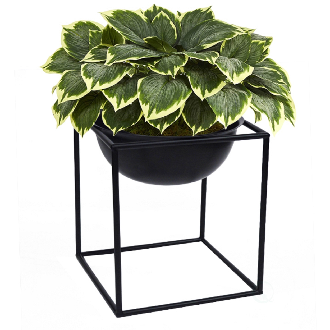 Tall Metal Floor Flower Planter Holder With Stand, Modern Decorative Floor Flower Holder, Perfect For Your Entryway, Living Room - Black