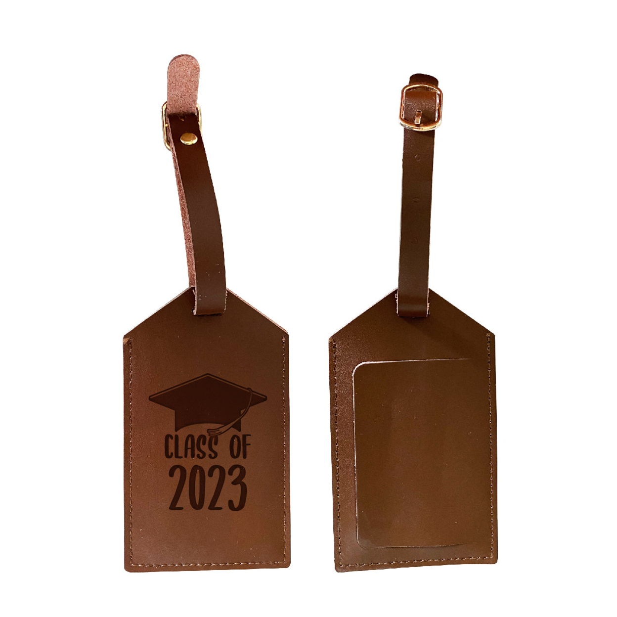 Class Of 2023 Graduation Leather Luggage Tag Engraved