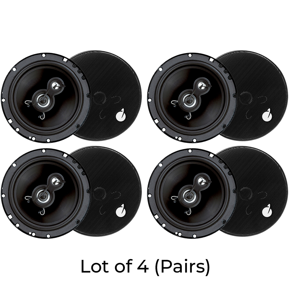 (Pack Of 4) Planet Audio TRQ623 Torque 6.5 3-Way 300 Watts Full Range Car Speaker (pair)