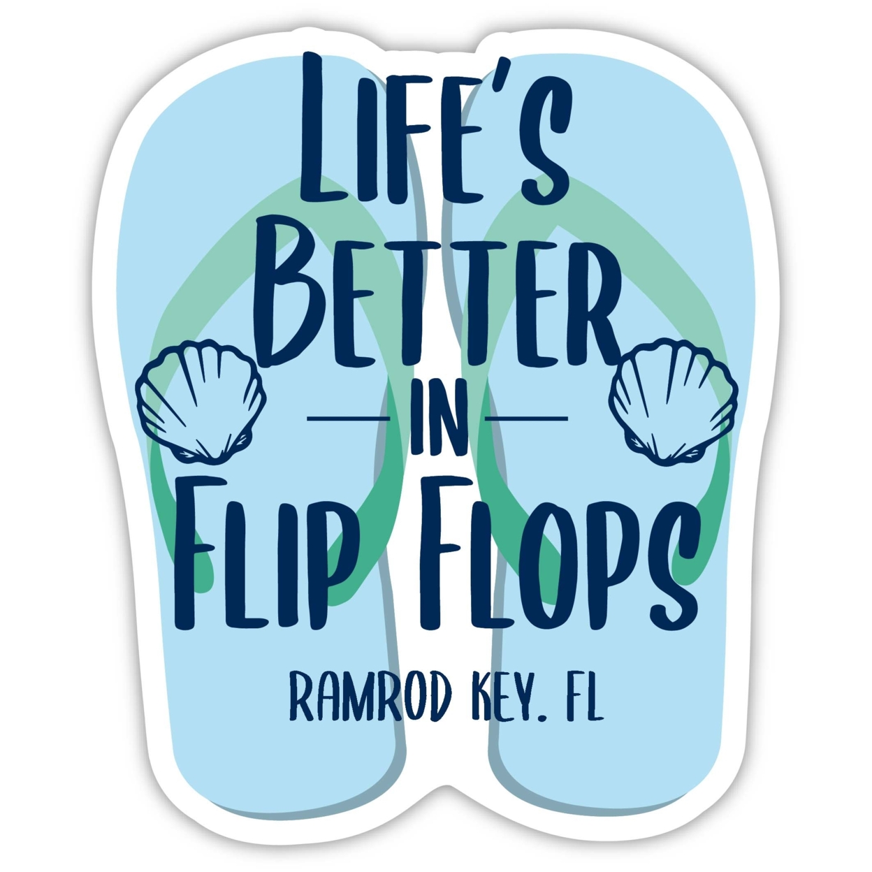 Ramrod Key Florida Souvenir 4 Inch Vinyl Decal Sticker Flip Flop Design