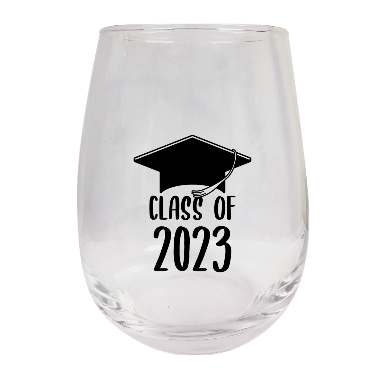 Class Of 2023 Grad Senior 15oz Etched Stemless Wine Glass - A, Single