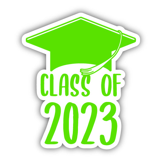 Class Of 2023 Graduation Vinyl Decal Sticker - Lime, 2-Inch
