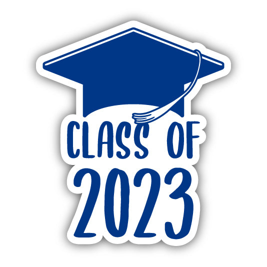 Class Of 2023 Graduation Vinyl Decal Sticker - Navy, 2-Inch