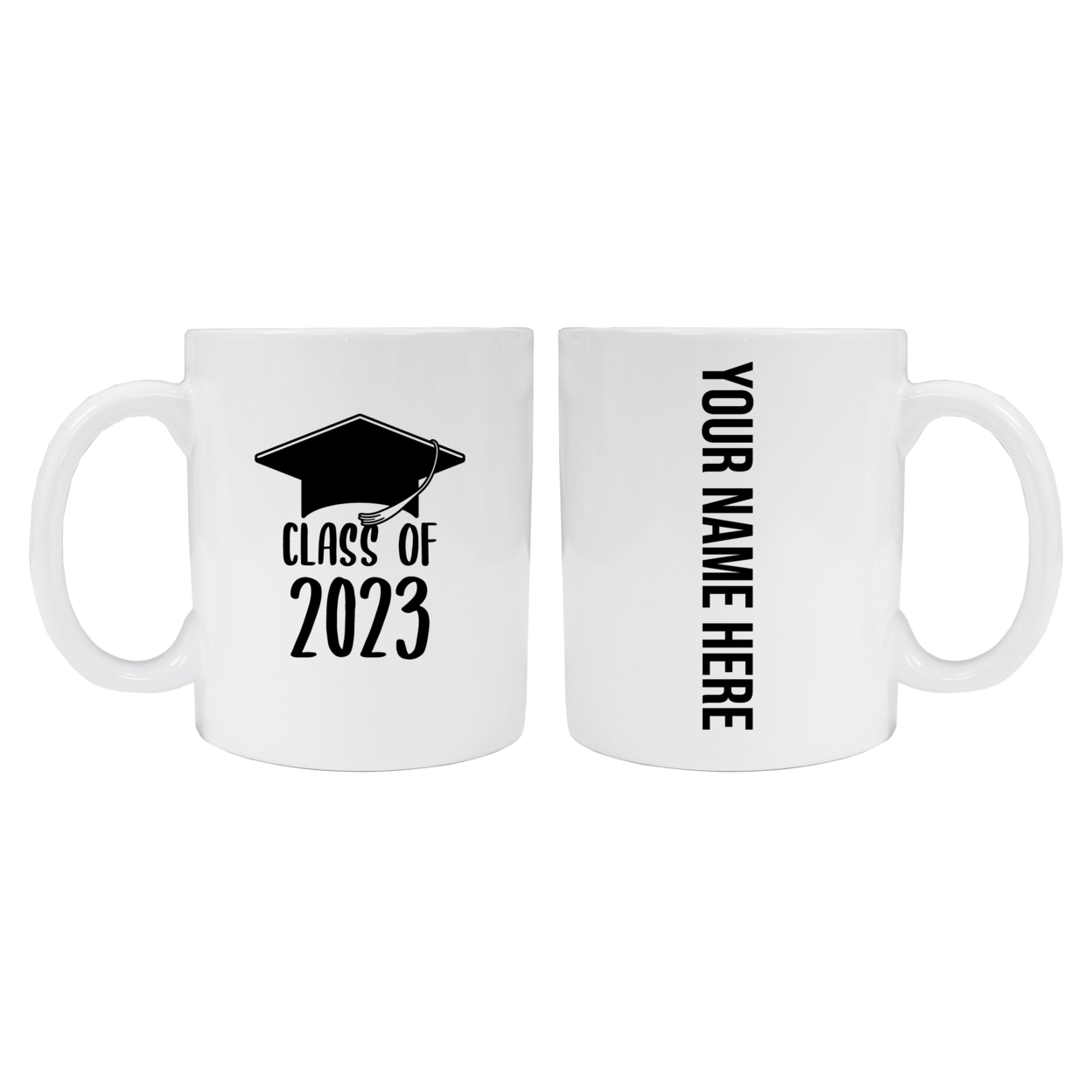 Class Of 2023 Graduation 12 Oz Customizable Ceramic Coffee Mug - White, 2-Pack