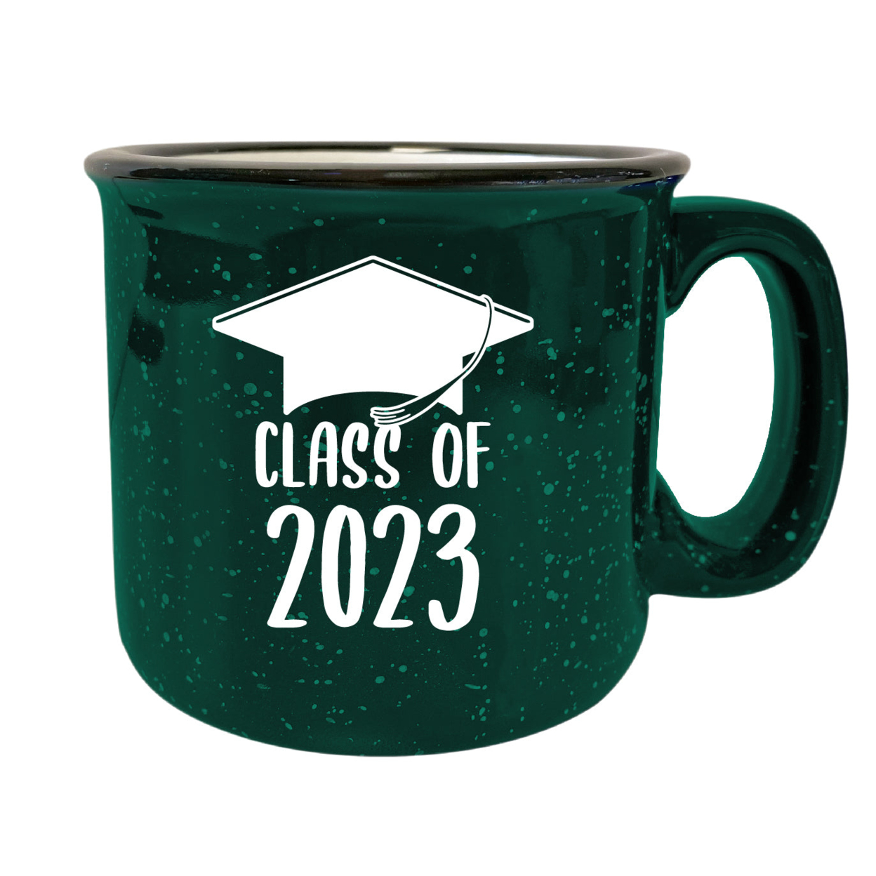 Class Of 2023 Grad Speckled Ceramic Camper Coffee Mug 16oz - Green, Single