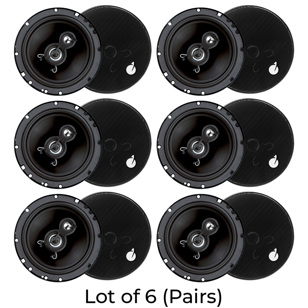 (Pack Of 6) Planet Audio TRQ623 Torque 6.5 3-Way 300 Watts Full Range Car Speaker (pair)