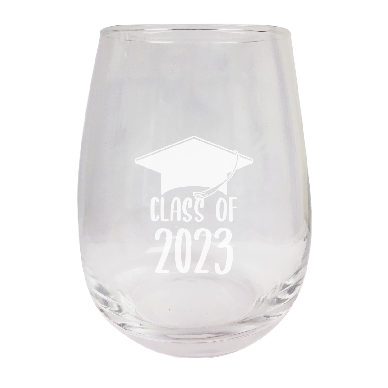 Class Of 2023 Grad Senior 15oz Etched Stemless Wine Glass - C, Single