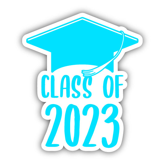 Class Of 2023 Graduation Vinyl Decal Sticker - Silver, 2-Inch