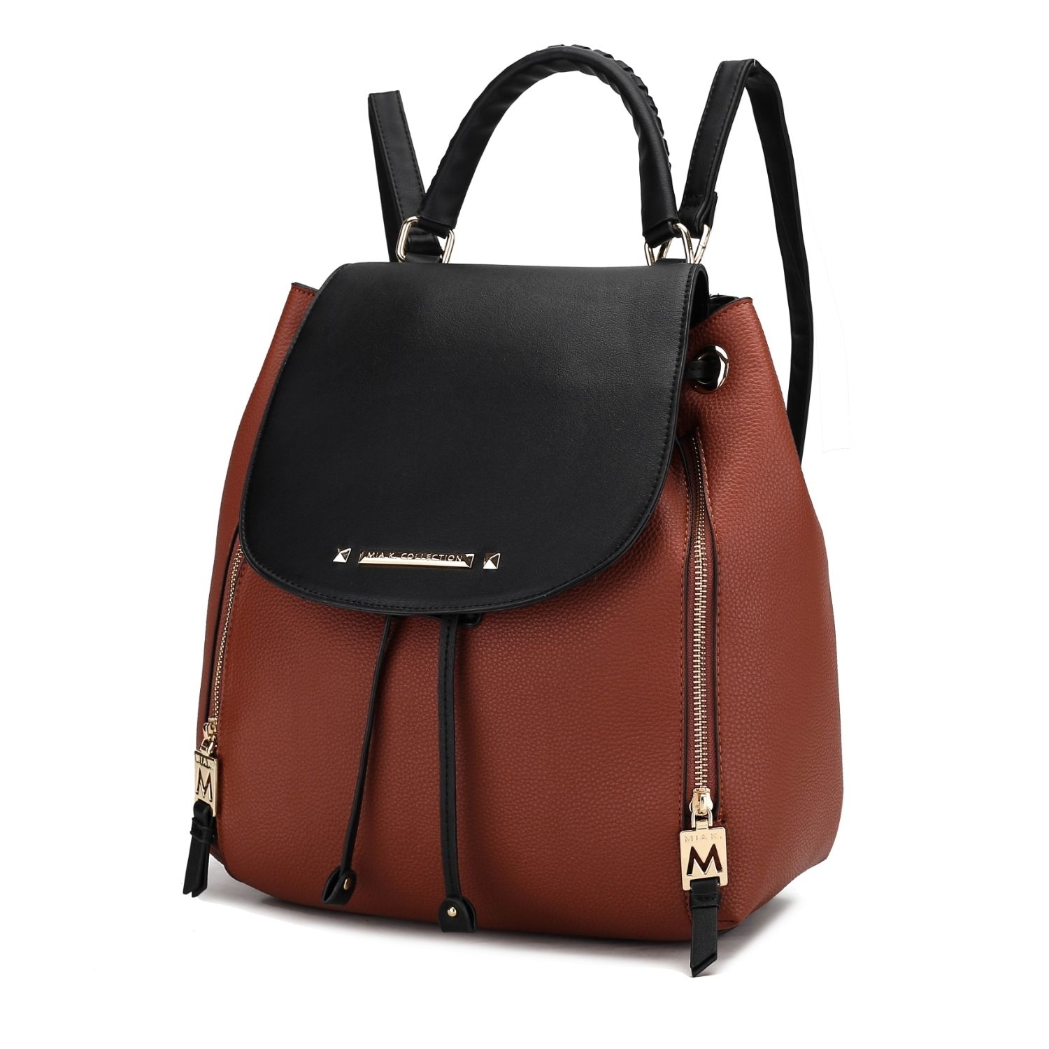 MKF Collection Kimberly Fashion Backpack By Mia K. - Cognac Black