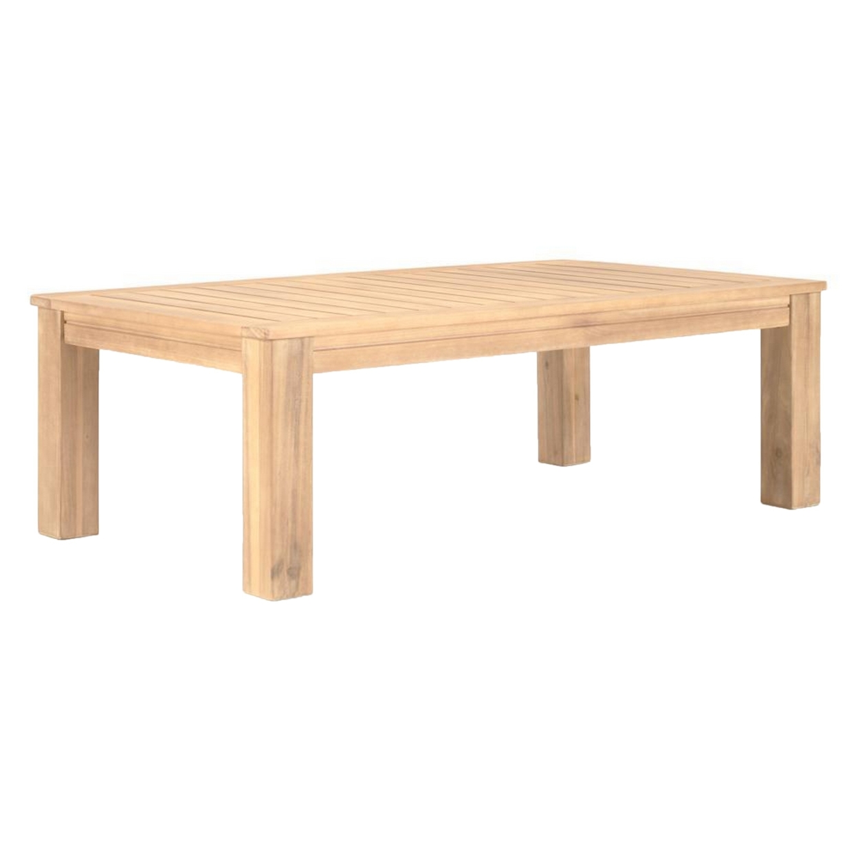 Syka 35 Inch Modern Coffee Table, Acacia Wood, Plank Top, Natural Brown- Saltoro Sherpi