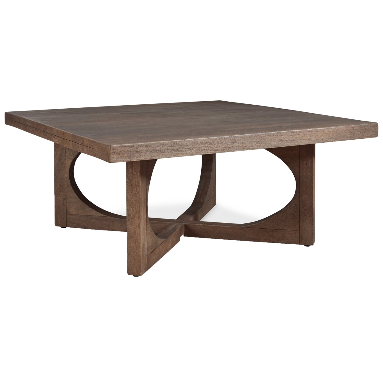 Modern 40 Inch Coffee Table, Open Style Frame, Spacious Brown Tabletop- Saltoro Sherpi