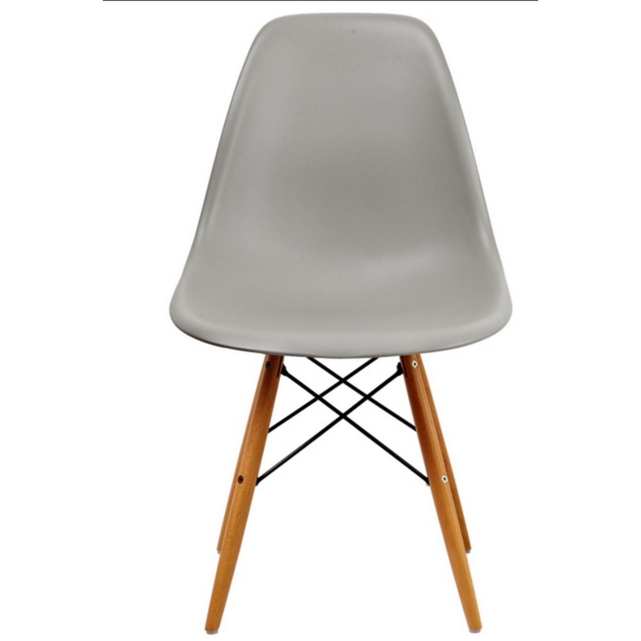 Louie 21 Inch Modern Side Chair, Wood Finished Legs, Smooth Gray Finish- Saltoro Sherpi
