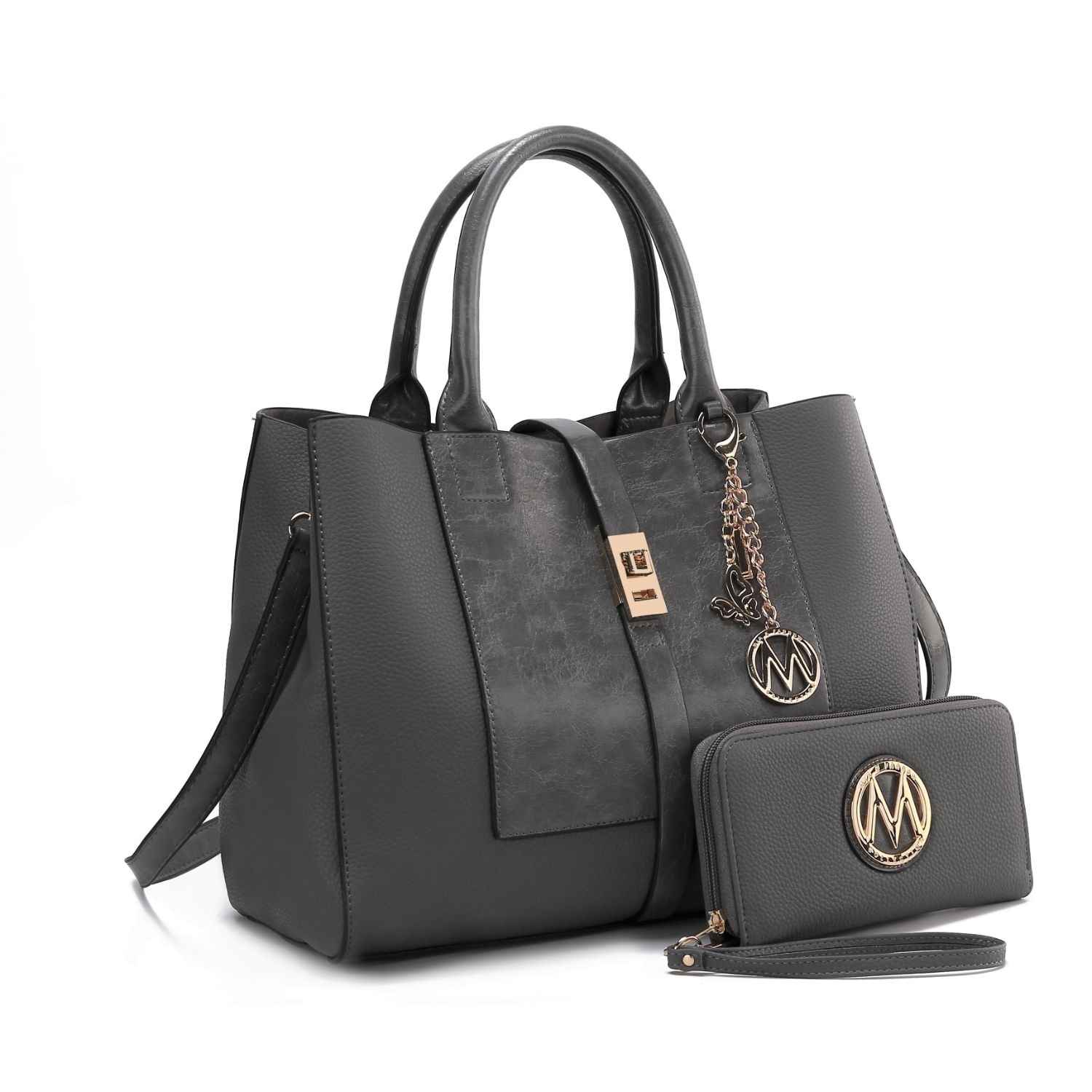 MKF Collection Yola Satchel Handbag With Wallet By Mia K. - Gray