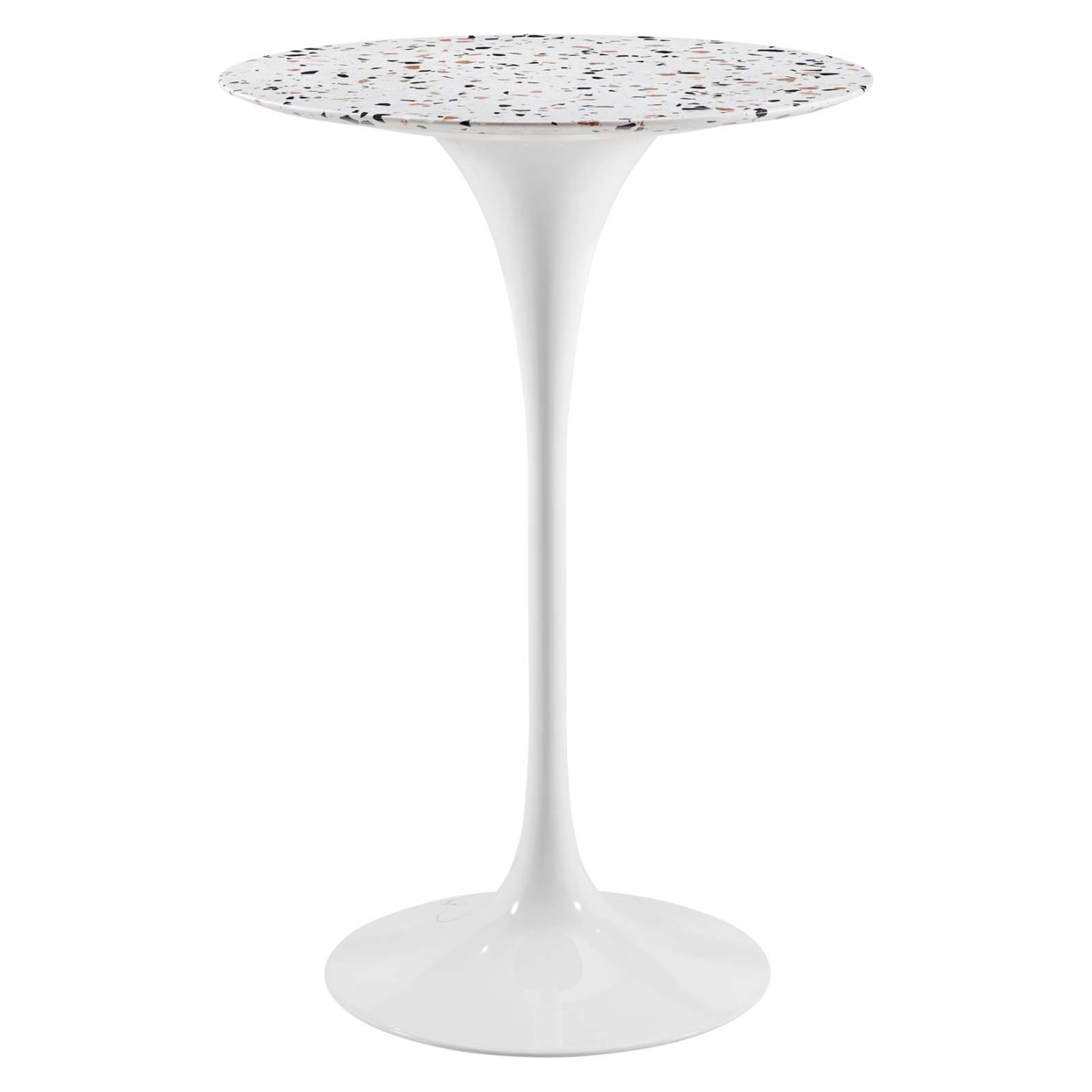 Lippa 28 Round Terrazzo Bar Table, White White