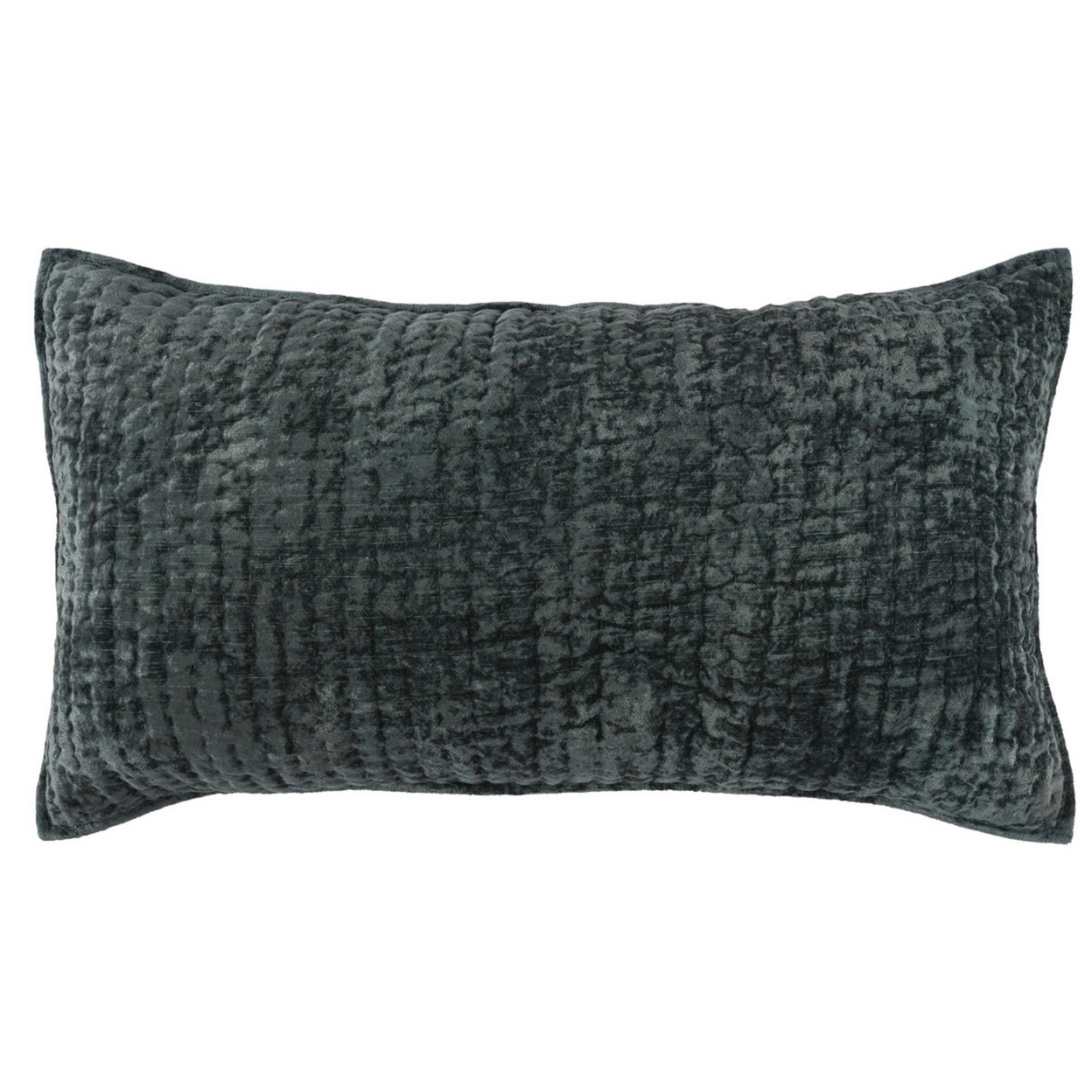 Lipa 20 X 36 Handmade Lumbar King Pillow Sham With Rayon Velvet, Bay Green- Saltoro Sherpi