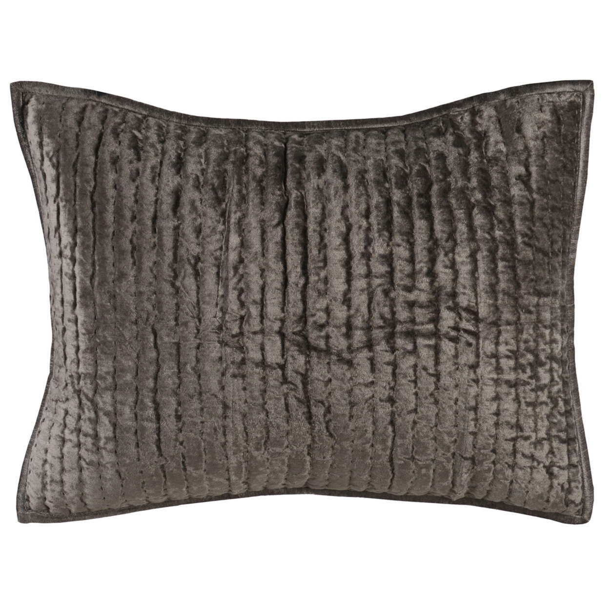 Lipa 20 X 26 Classic Handmade Standard Pillow Sham, Rayon Velvet, Brown- Saltoro Sherpi