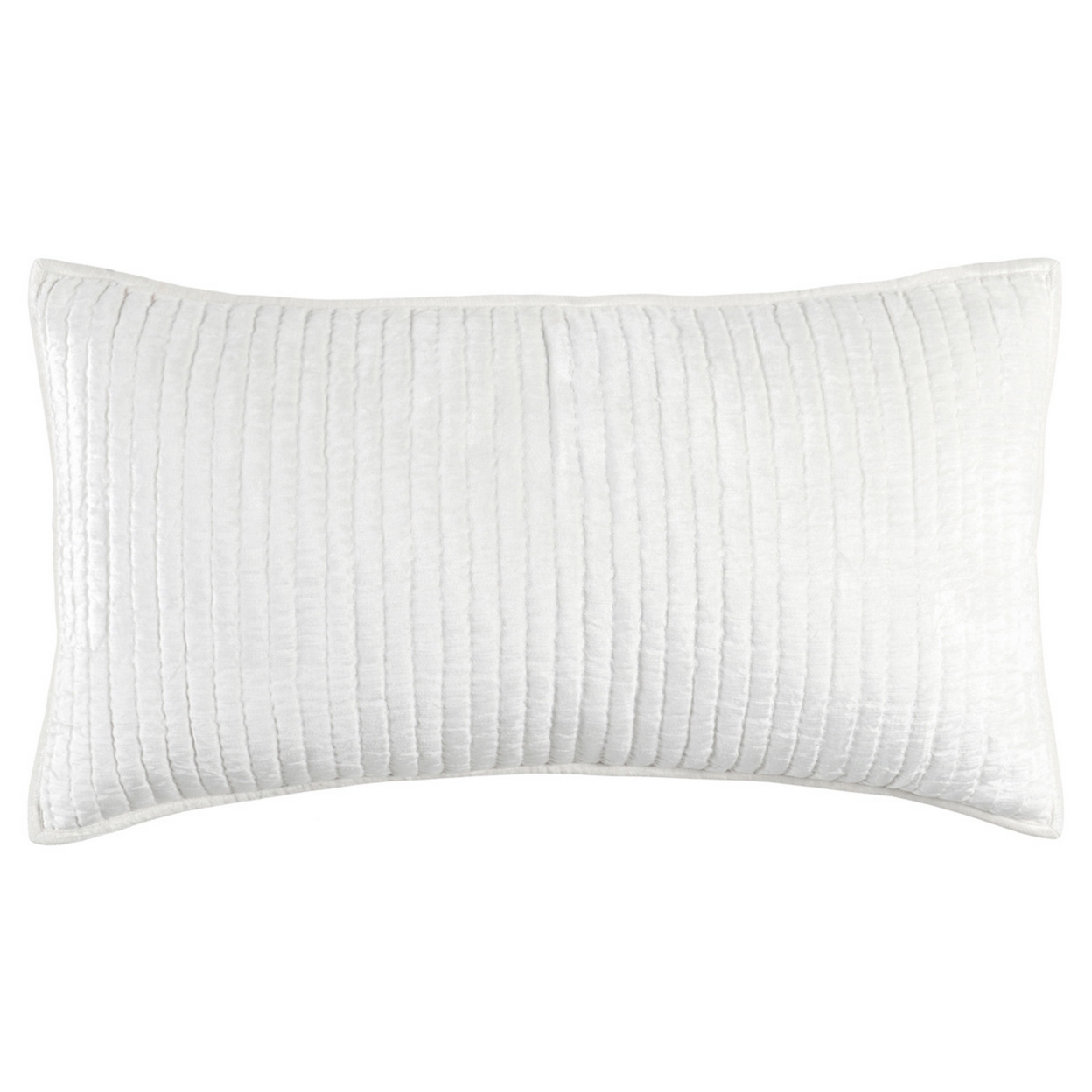 Lipa 20 X 36 Handmade Lumbar King Pillow Sham, Rayon Velvet, Cotton, Ivory- Saltoro Sherpi