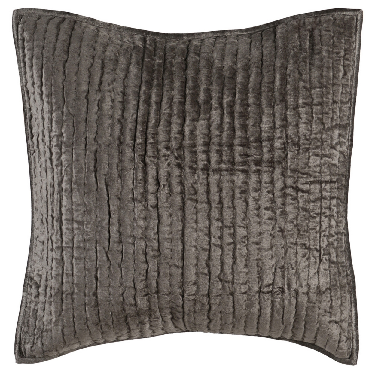 Lipa 26 Inch Square Handmade Euro Pillow Sham, Rayon Velvet, Desert Brown- Saltoro Sherpi