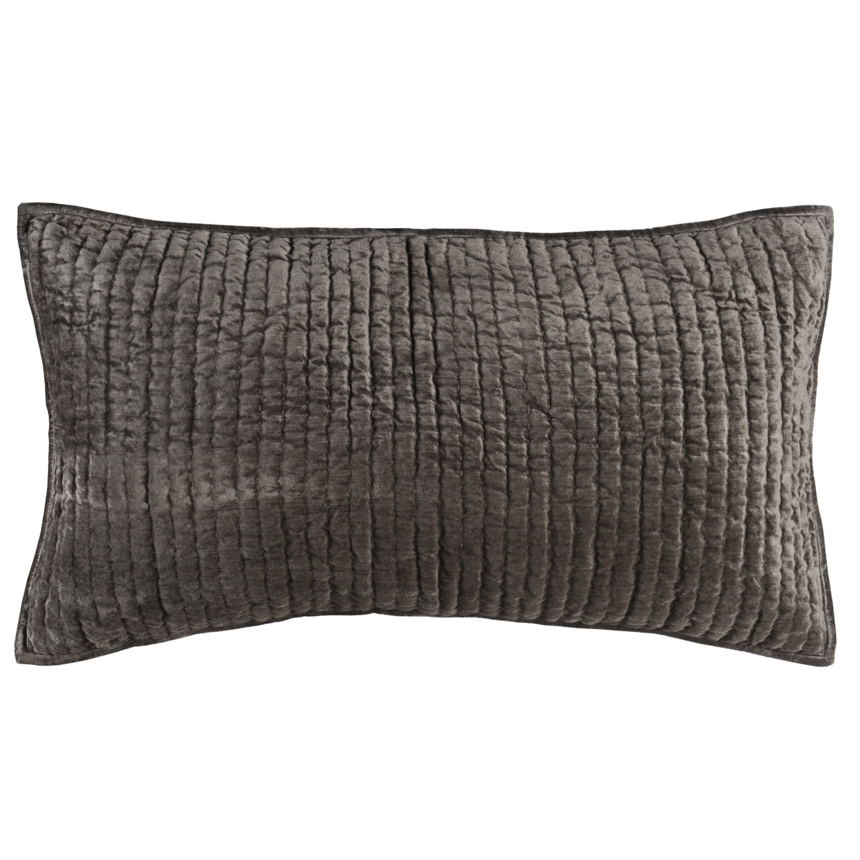 Lipa 20 X 36 Handmade Lumbar King Pillow Sham, Rayon Velvet, Cotton, Brown- Saltoro Sherpi