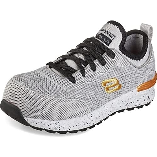 Skechers Women's Bulkin Balran Comp Toe Industrial Shoe GRAY/BLACK - GRAY/BLACK, 9