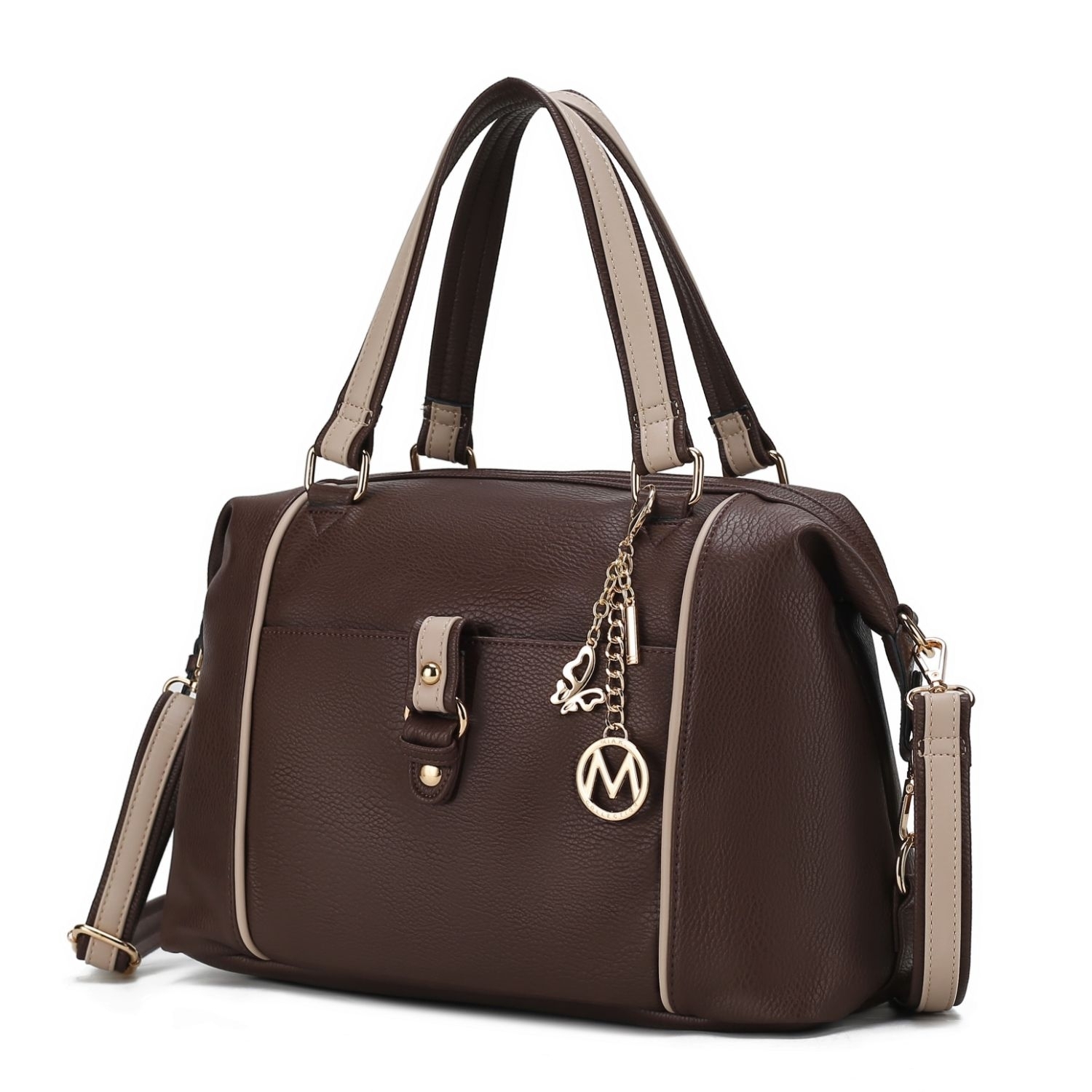 MKF Collection Opal Vegan Leather Medium Weekender Handbag For Women By Mia K. - Coffee-taupe