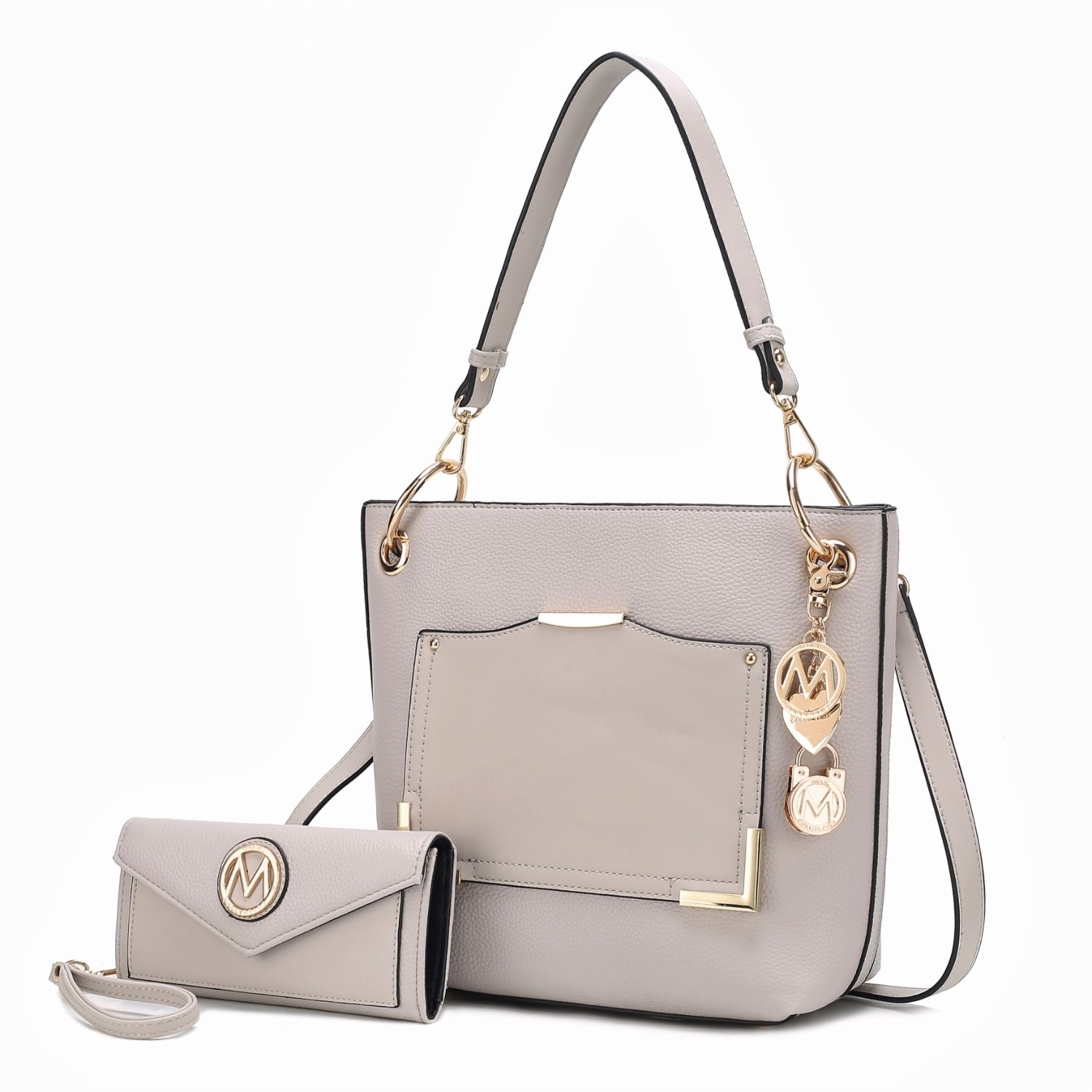 MKF Collection Grace Vegan Leather Shoulder Handbag By Mia K - Beige