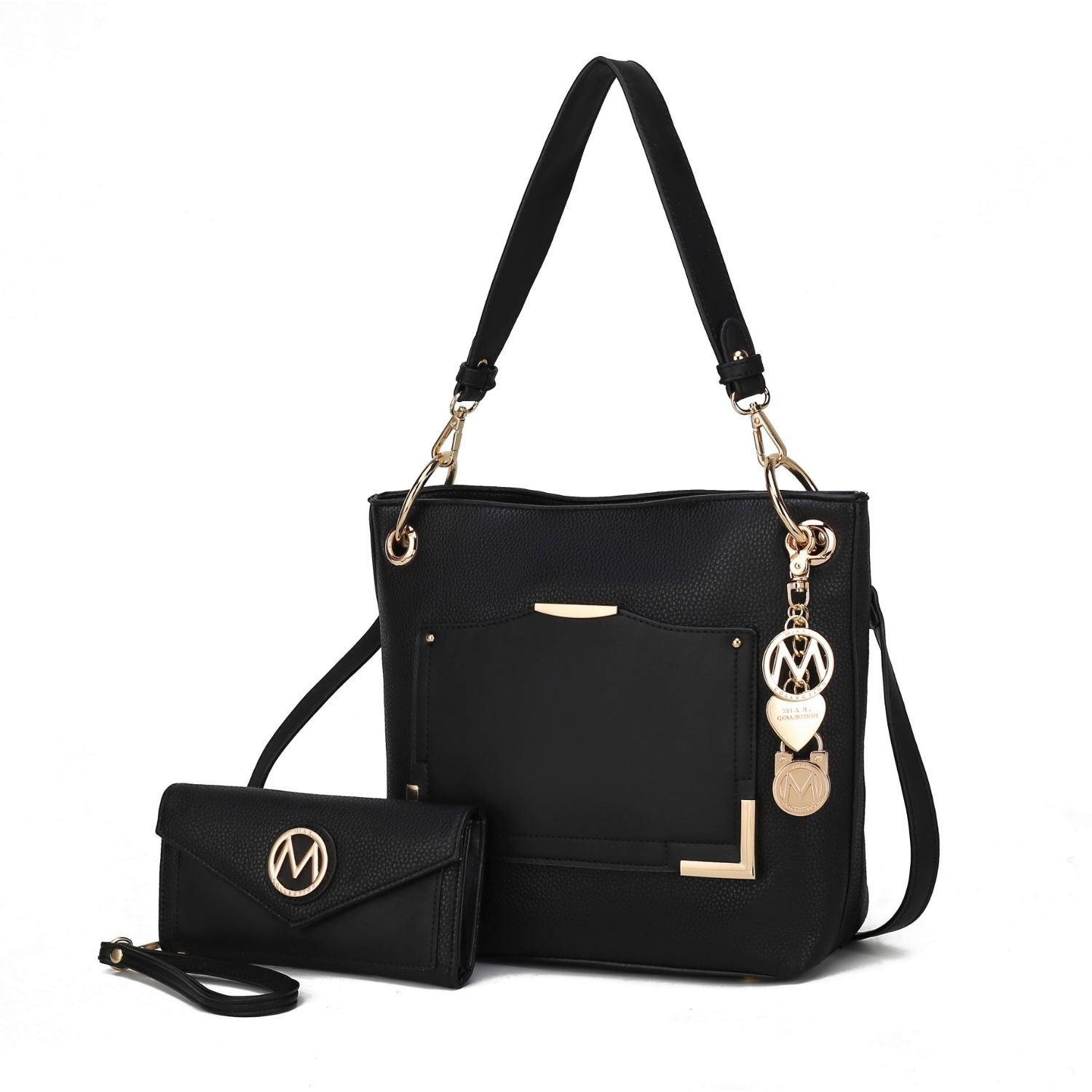 MKF Collection Grace Vegan Leather Shoulder Handbag By Mia K - Black