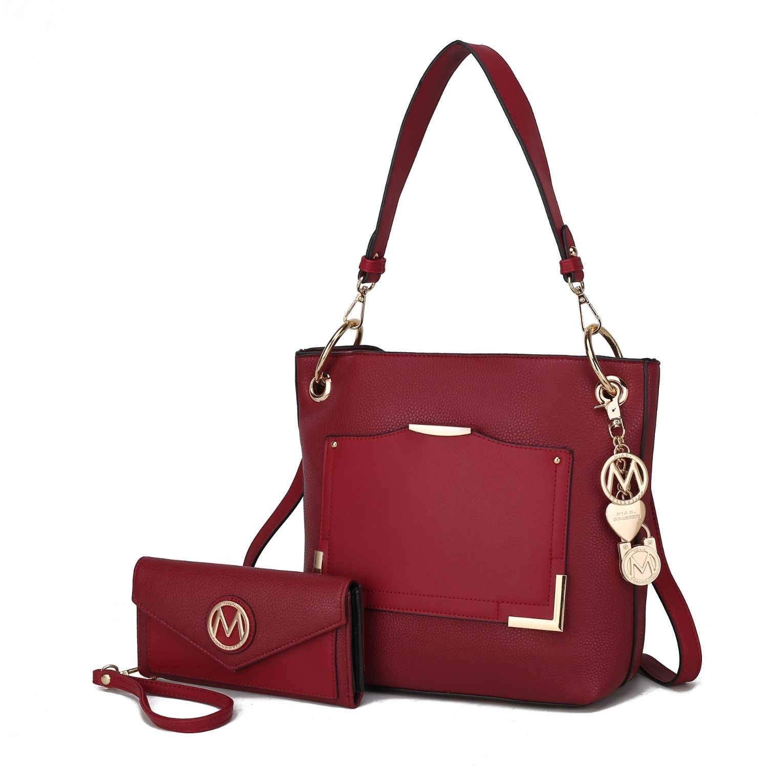 MKF Collection Grace Vegan Leather Shoulder Handbag By Mia K - Red