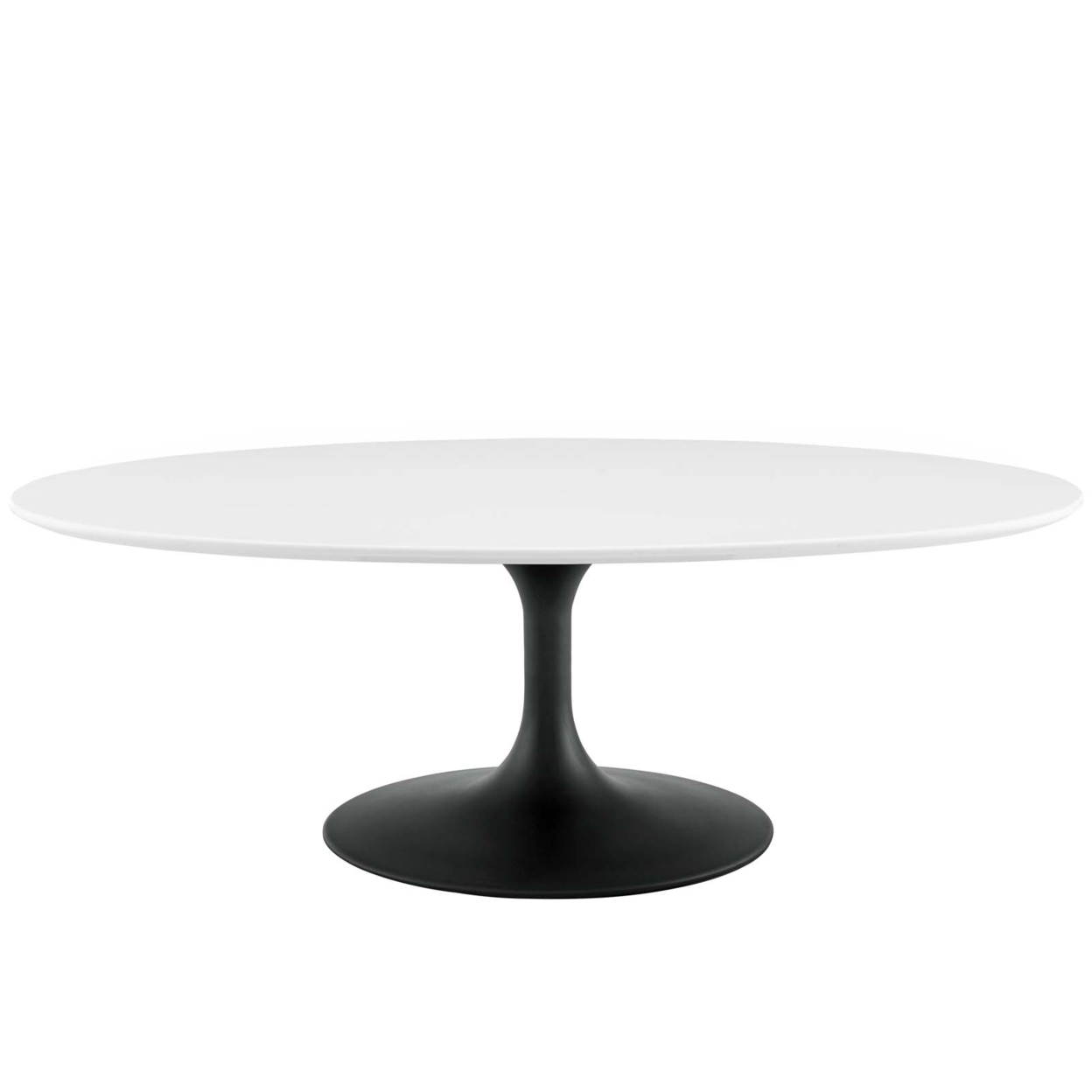 Lippa 48 Oval-Shaped Wood Top Coffee Table, Black White