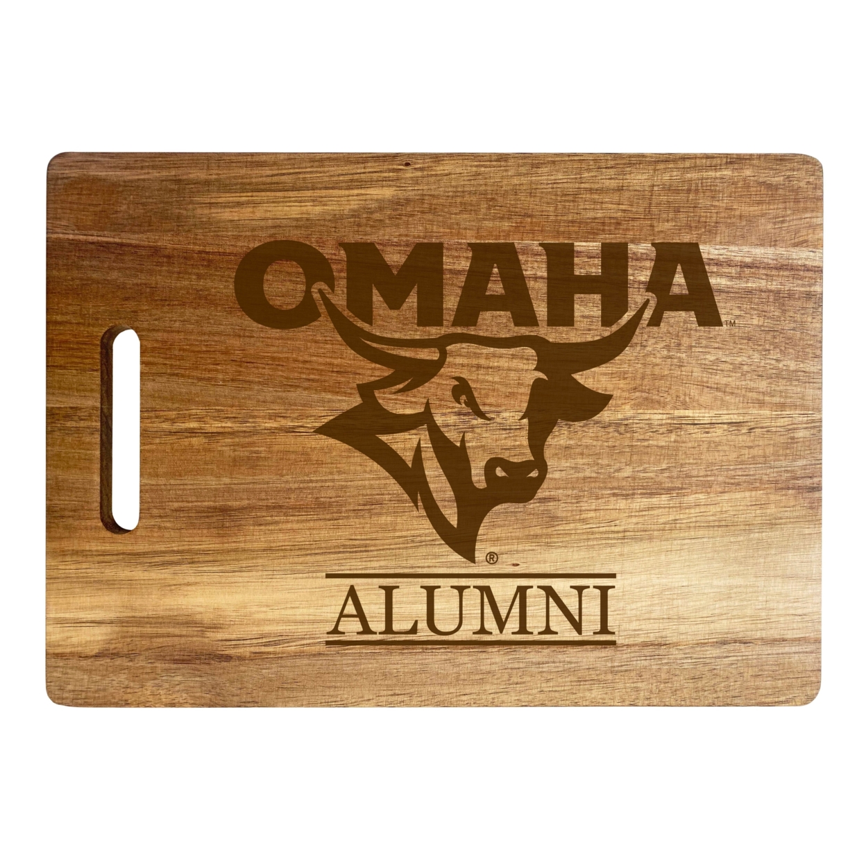 Nebraska At Omaha Alumni Engraved Wooden Cutting Board 10 X 14 Acacia Wood